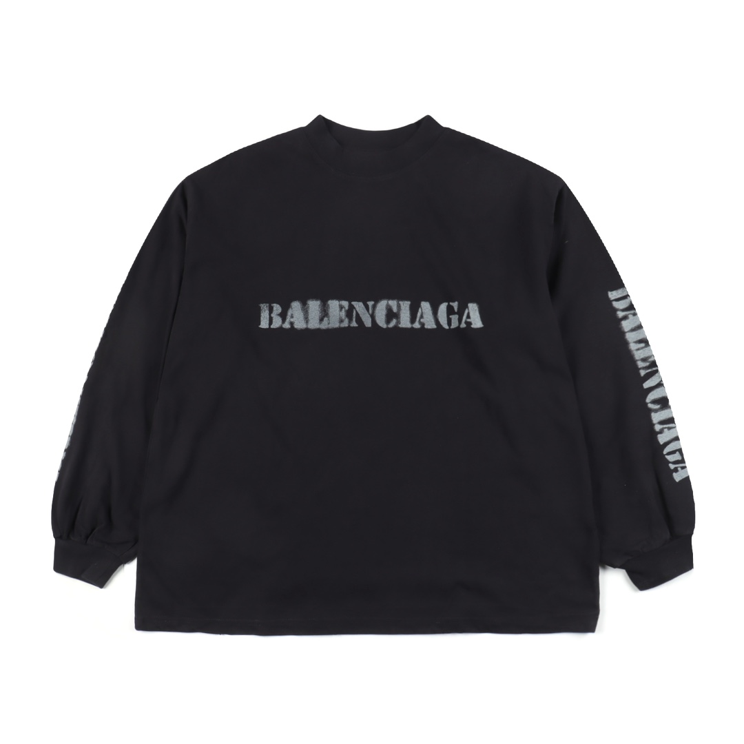 Balenciaga fuzzy letter printed long sleeved T-shirt