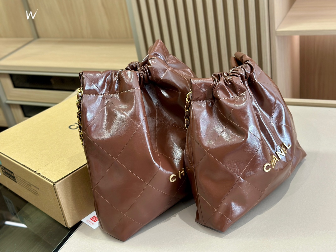 Chanel foldable bag brown